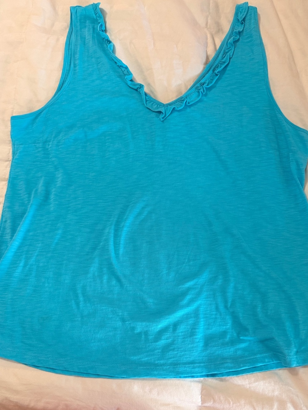 Lilly Pulitzer Bright Blue Ruffle V-Neck Tank